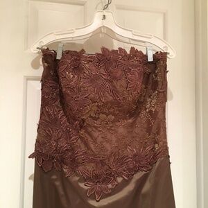 Evening gown, cover up, purse, head piece